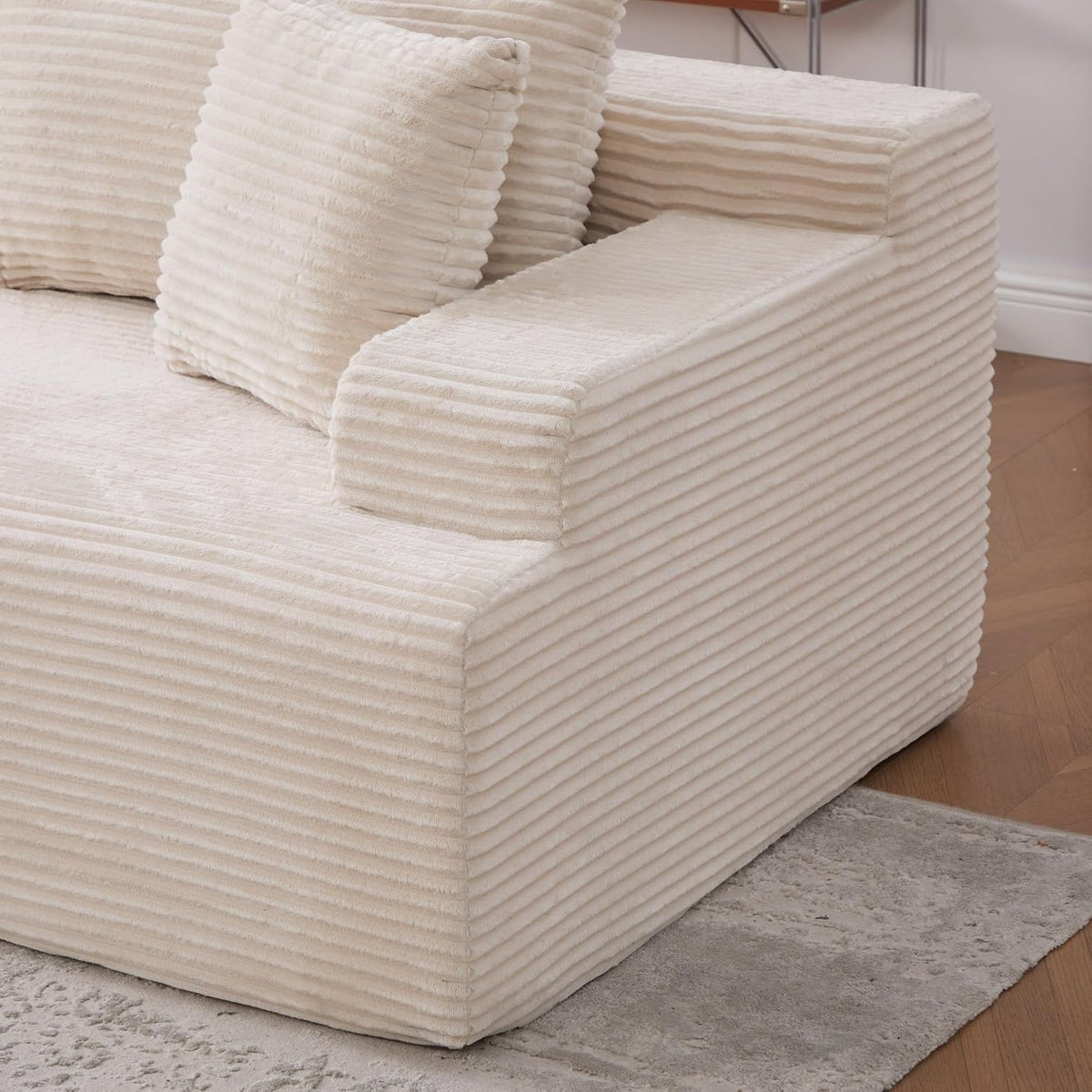 Generisch Modulares Chenille-Sofa 30D Schaum Elfenbein für Wohnräume