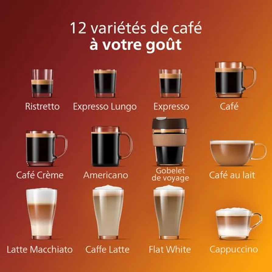 Philips Espressomaschine der Serie 5400 – Genießen Sie 12 Getränke, schnell reinigendes LatteGo, intuitives TFT-Display, anpassbare Kaffeeeinstellungen, erstklassiges Küchendesign 