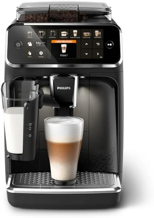Philips Espressomaschine der Serie 5400 – Genießen Sie 12 Getränke, schnell reinigendes LatteGo, intuitives TFT-Display, anpassbare Kaffeeeinstellungen, erstklassiges Küchendesign 