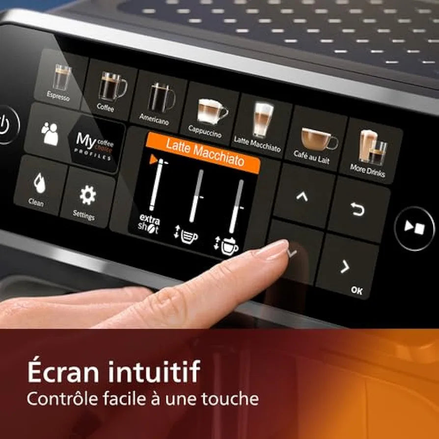 Philips Espressomaschine der Serie 5400 – Genießen Sie 12 Getränke, schnell reinigendes LatteGo, intuitives TFT-Display, anpassbare Kaffeeeinstellungen, erstklassiges Küchendesign 