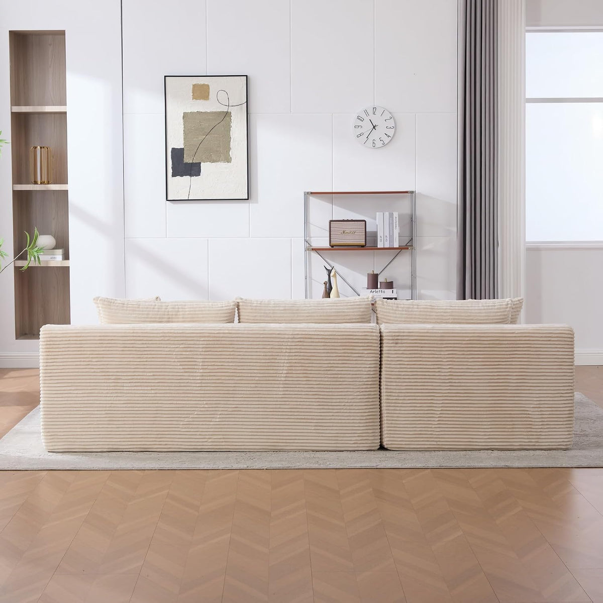 Generisch Modulares Chenille-Sofa 30D Schaum Elfenbein für Wohnräume